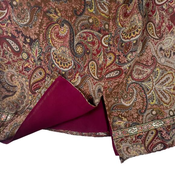 Y2K Vintage Paisley Pencil Skirt 4 | Whimsigoth Earthy Boho Academic USA Made - Picture 6 of 15